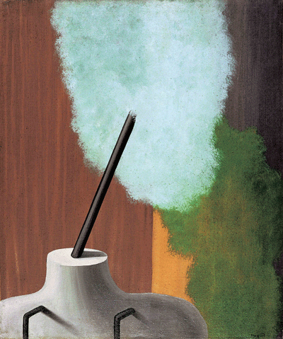 RENE' MAGRITTE Le retour de l'esplorateur , 1926 Olio su tela cm. 75x55
