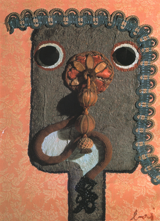 ENRIZO BAJ Pam-Pam, 1965 Tecnica mista e collage polimaterico su tela cm. 67 x 40