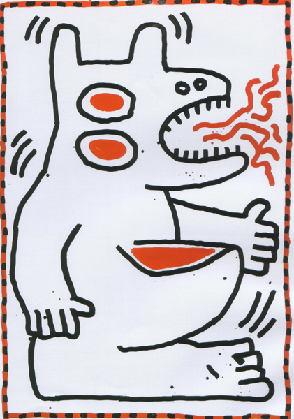 KEITH HARING Kangaroo, 1984 Inchiostri su cartoncino cm 121 x 85,8