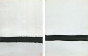 PIERO MANZONI Linee, 1960 A - inchiostro su carta cm. 30x23,3  B - inchiostro su carta cm. 30x23,3