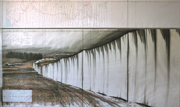 JAVACHEFF CHRISTO Running fence, 1976 Tecnica mista cm. 107x242 (38x242)