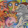 12 MILIARDI PER IL 2030, 1989-90  Acrilici e collage, cm 230x500
