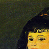 Signora con ventaglio - 1973 - Olio su masonite cm. 200 x 90