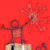 L'UOMO DALLE SETTE CHIAVI D'ORO, 1992 Tecnica mista polimaterica su carta a mano cm 76x56 