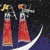 CONCERTO LUNARE, 2002 Tecnica mista polimaterica su tela, cm 100x80 