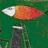 PESCE AMICO, 1993 Tecnica mista polimaterica su carta a mano cm 76x56  