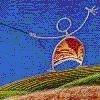 LA MONGOLFIERA, 2001 Tecnica mista polimaterica su tela, cm 50x100 